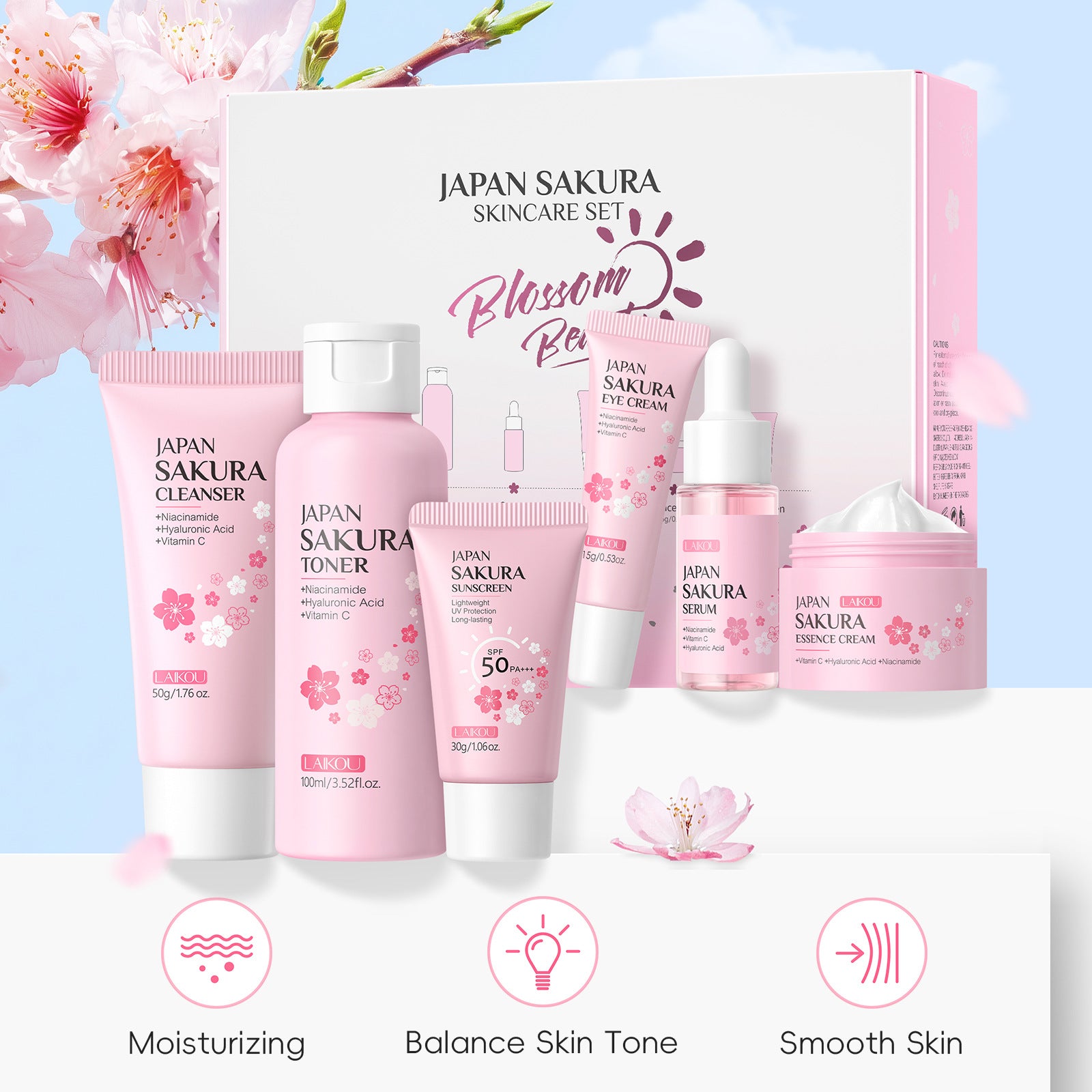 LAIKOU Cherry Blossom Skincare Set