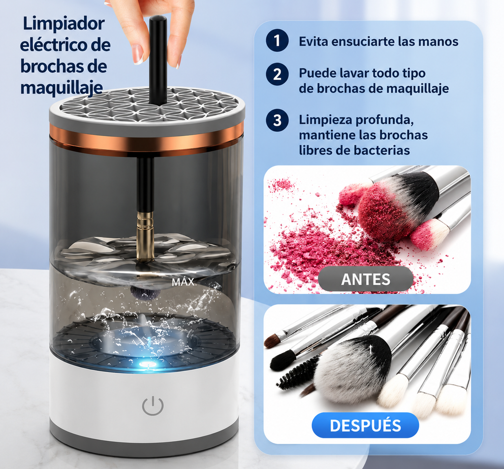 Limpiador de Brochas de Maquillaje ELÉCTRICO