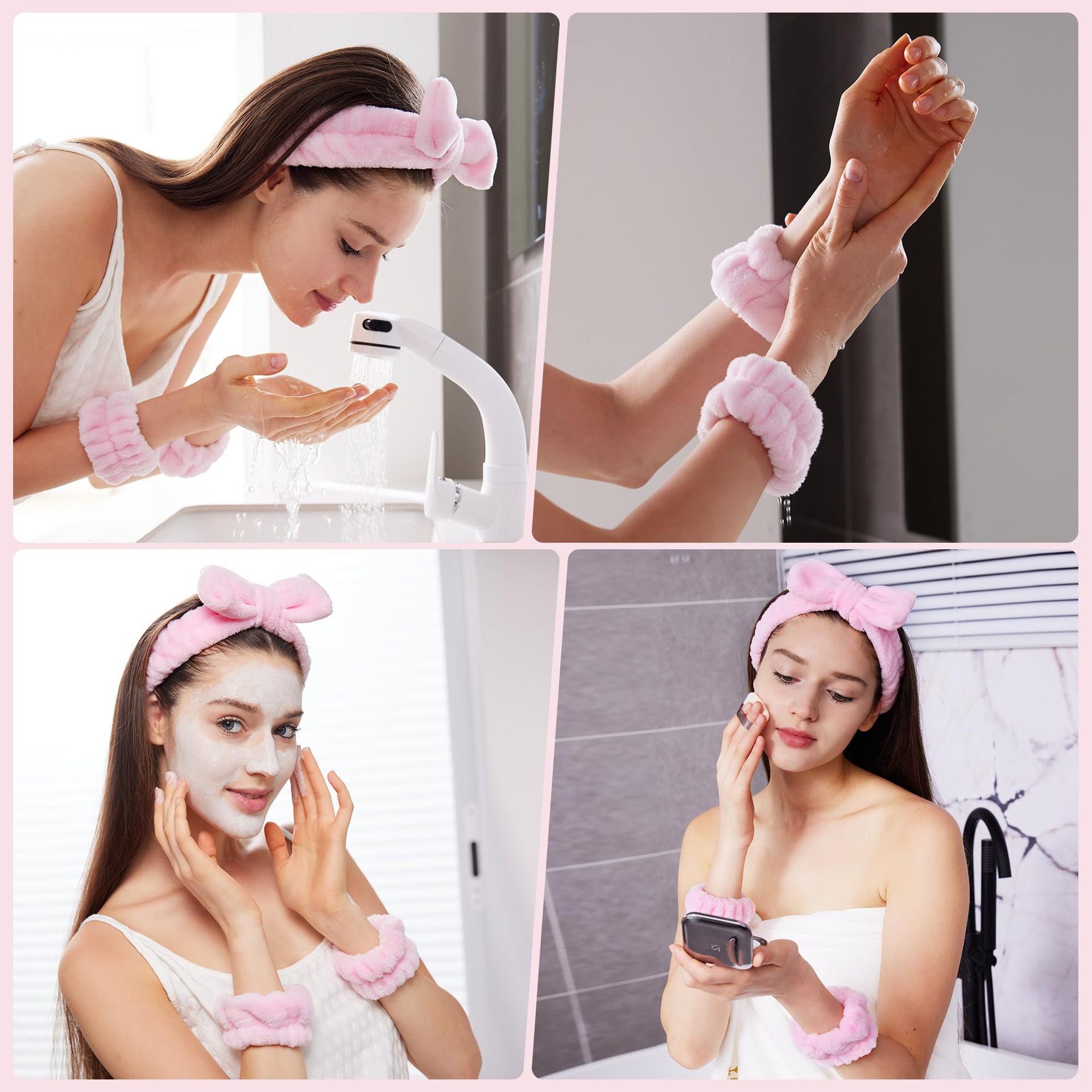 Pack  diadema y muñequeras para SkinCare